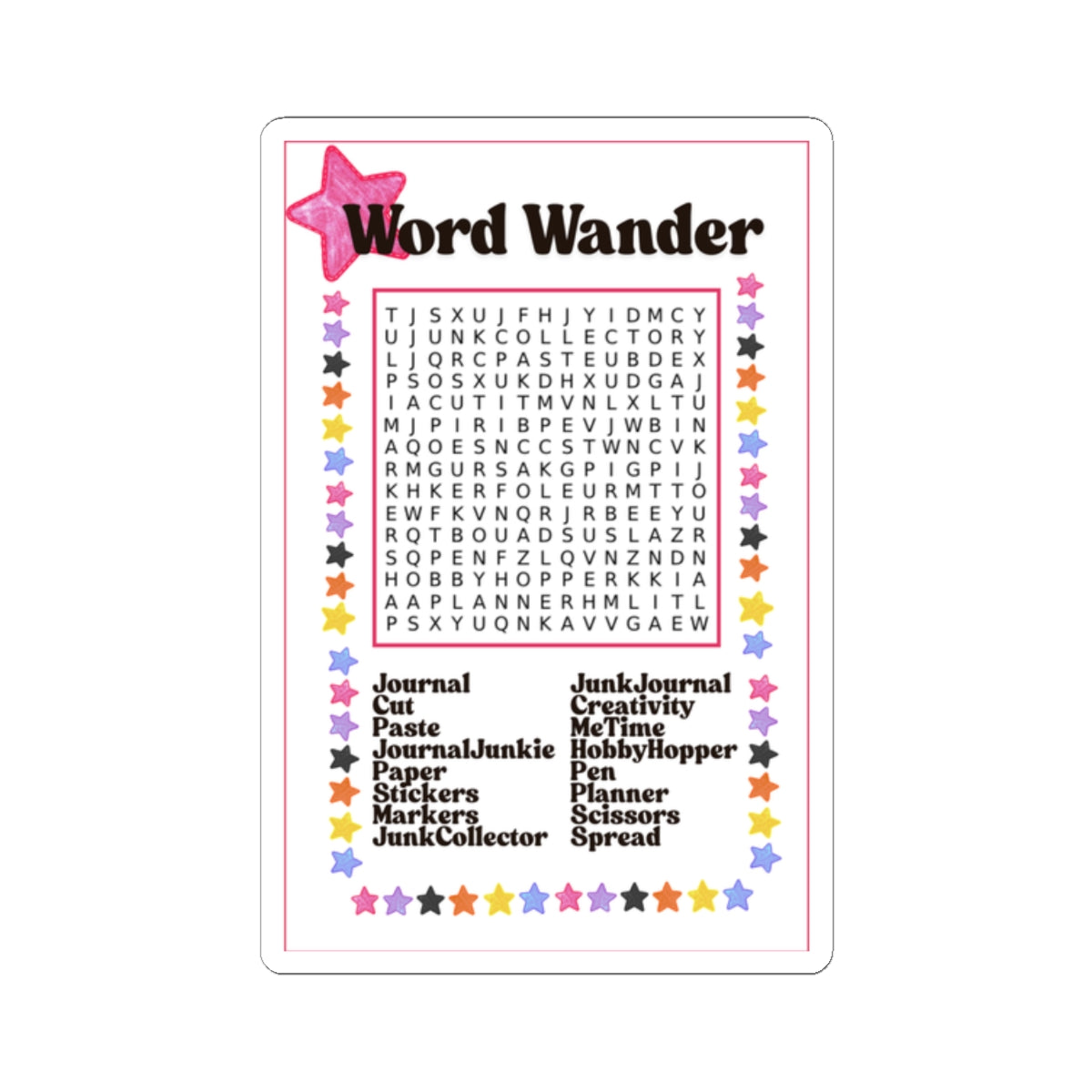 Word Wander – Kiss-Cut Vinyl Sticker