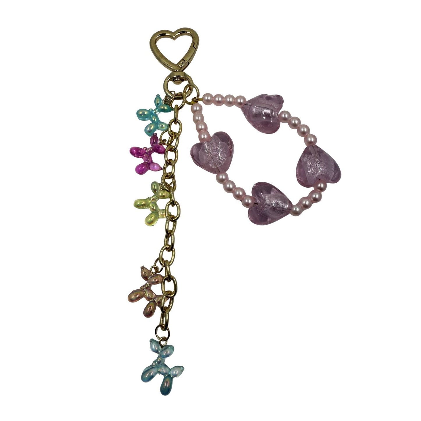 Pastel Heart & Balloon Charm – Handmade
