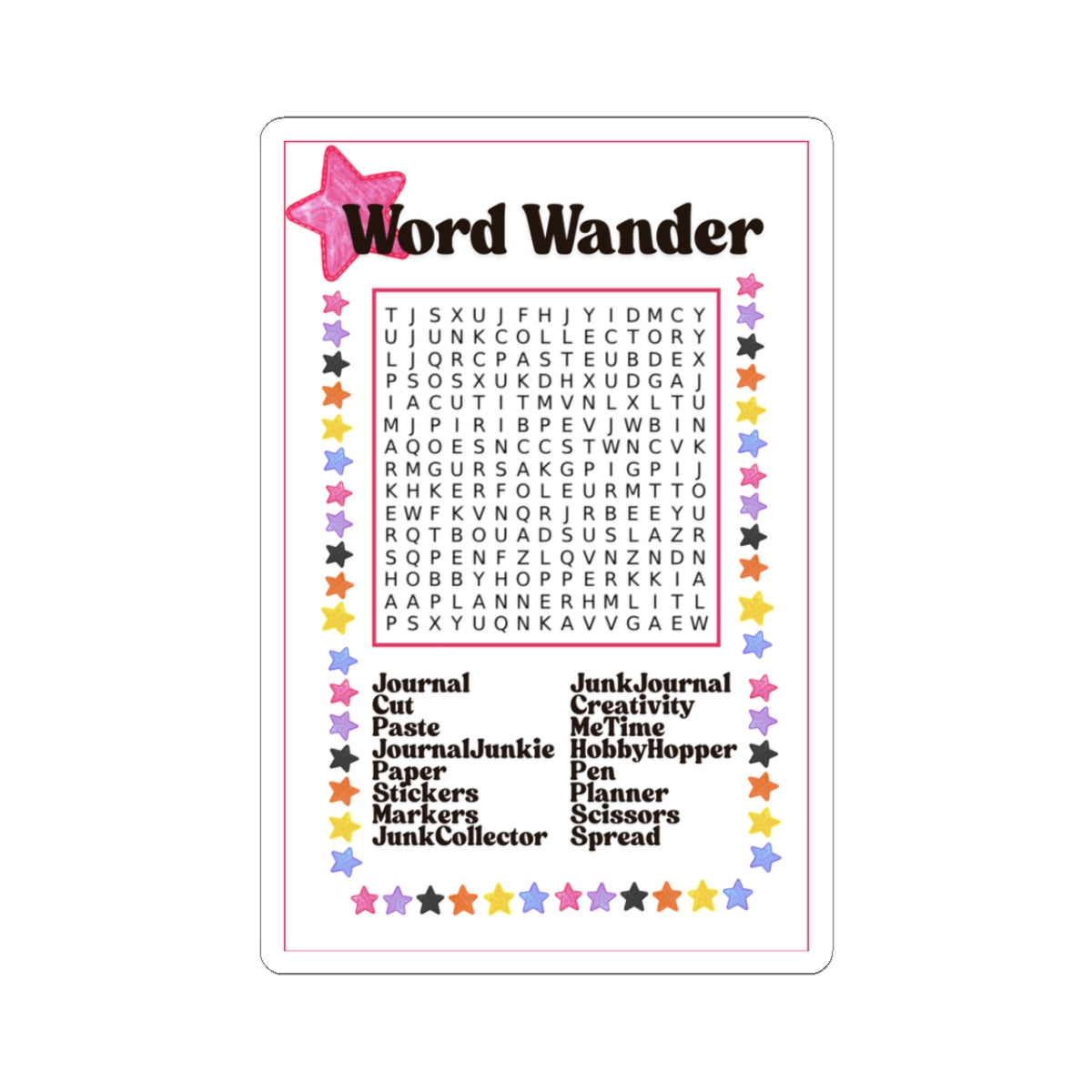 Word Wander – Kiss-Cut Vinyl Sticker