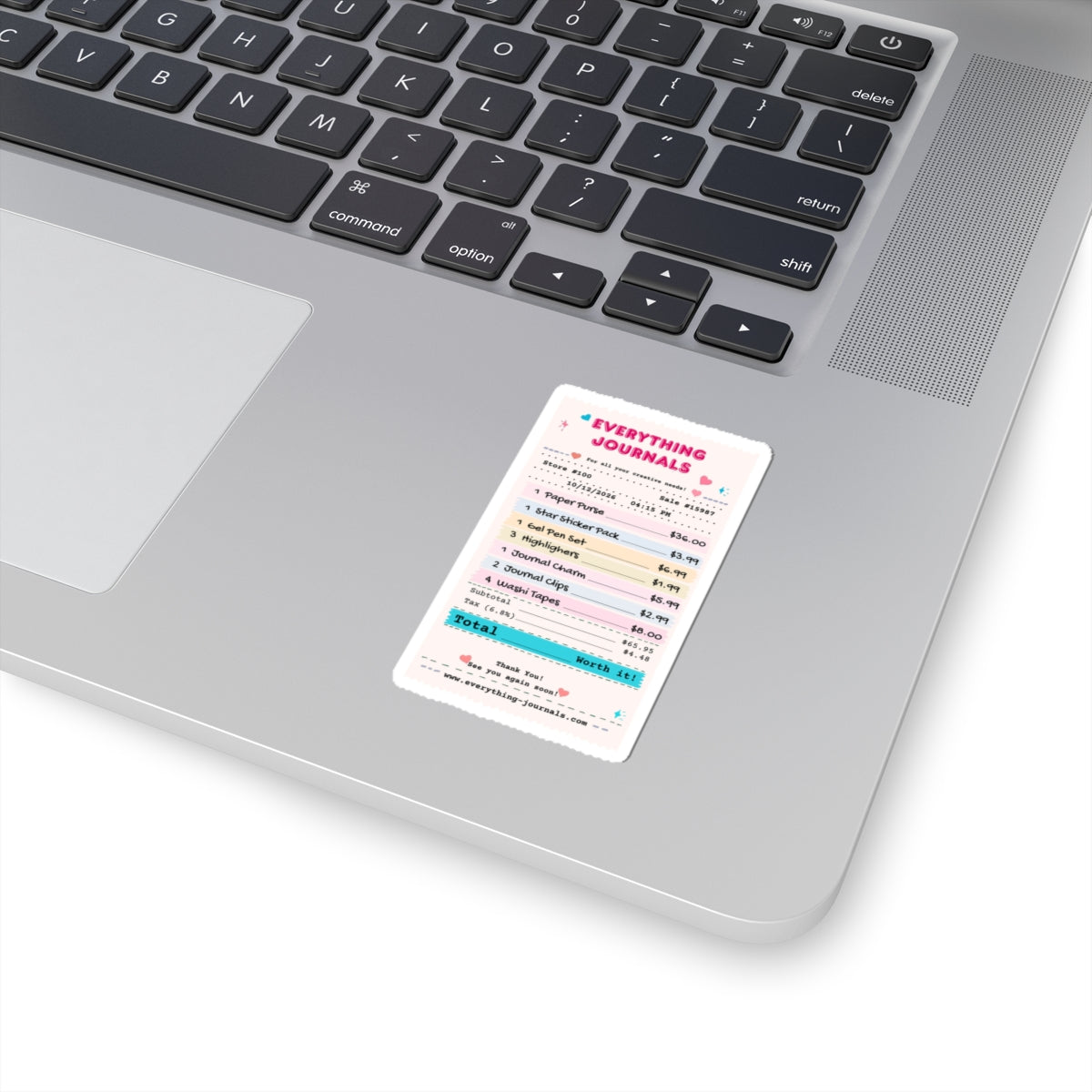 Everything Journals Receipt – Kiss-Cut Vinyl Sticker