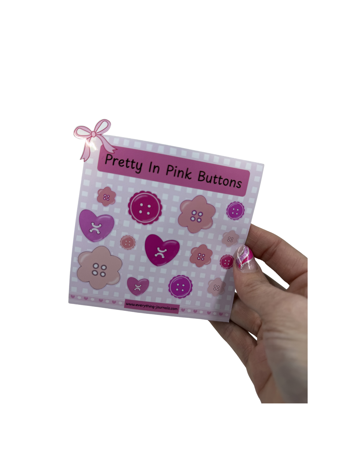 Pretty in Pink Buttons Sticker Sheet | Cute Pink Planner & Journal Stickers