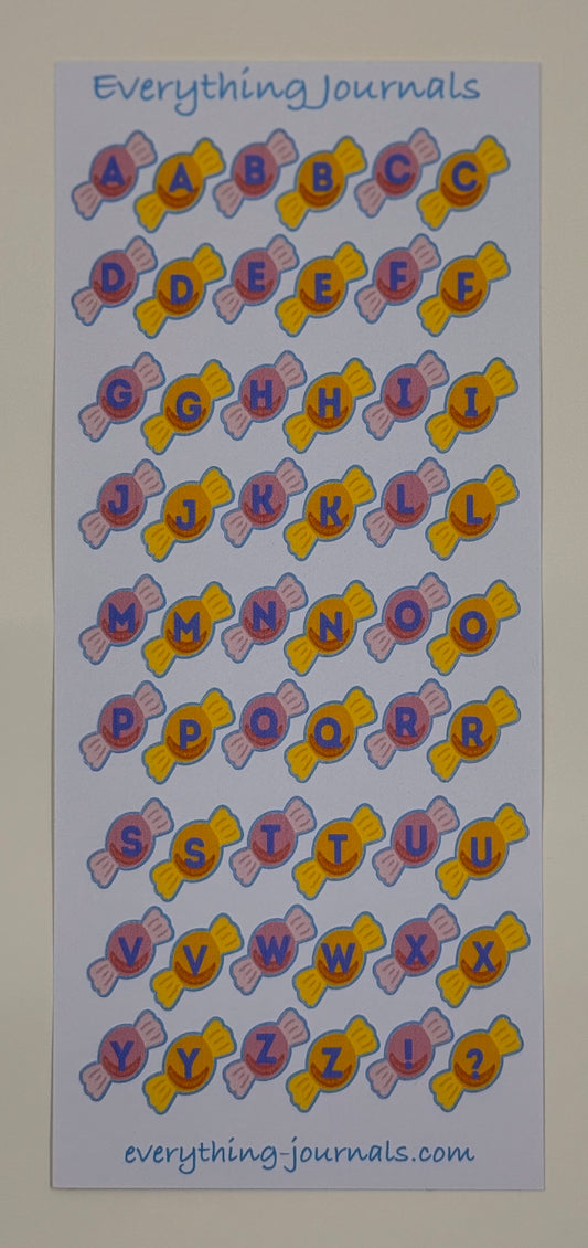 Sweet Stuff Candy Alphabet Sticker Sheet