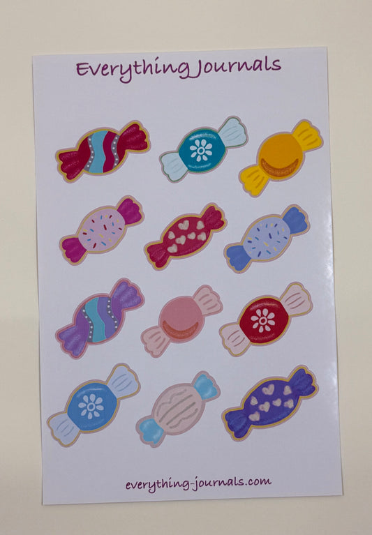 Sweet Stuff Candy Sticker Sheet – Uniform Sizes