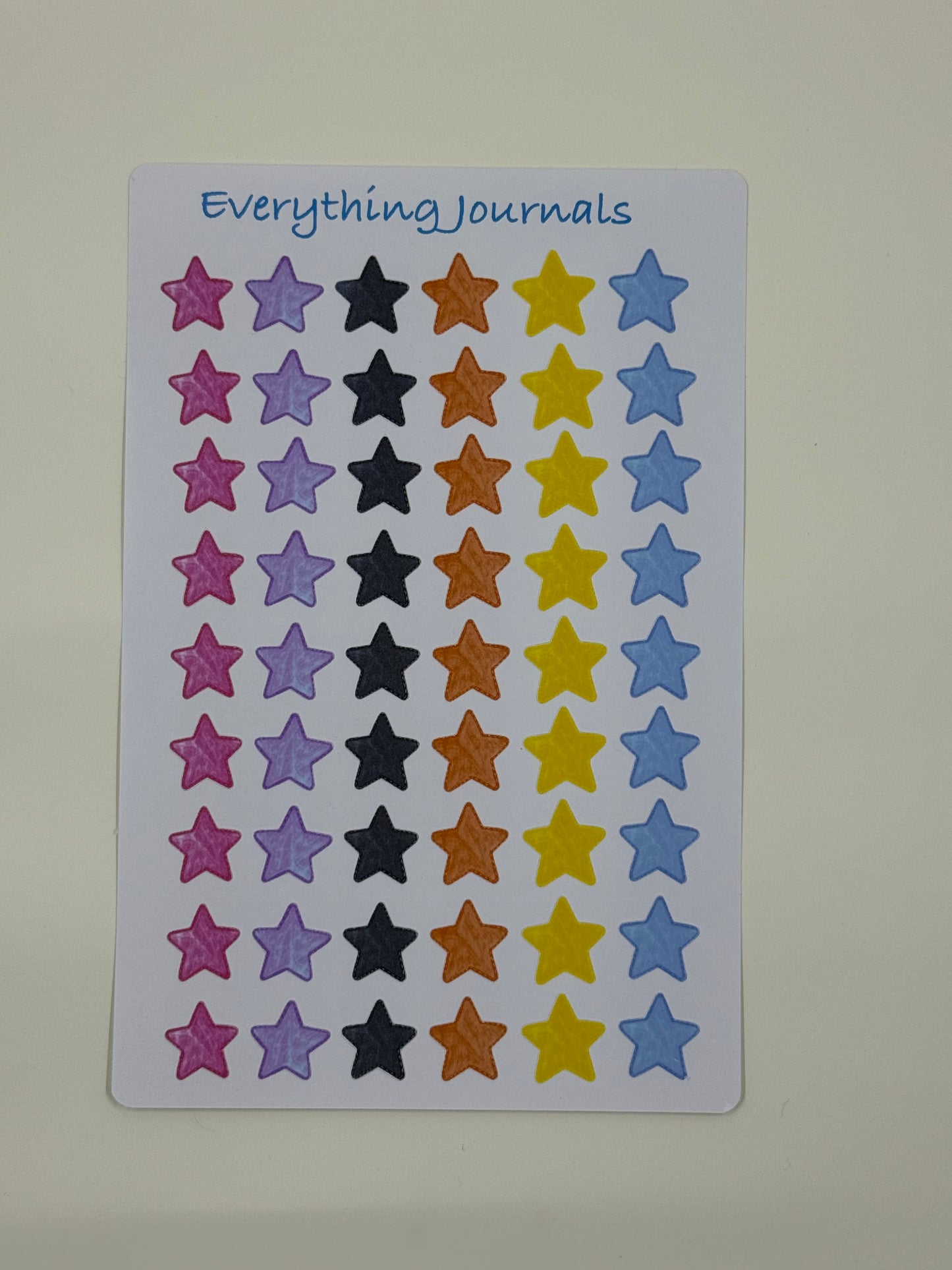 Star Sticker Sheet – Multicolor Uniform Size