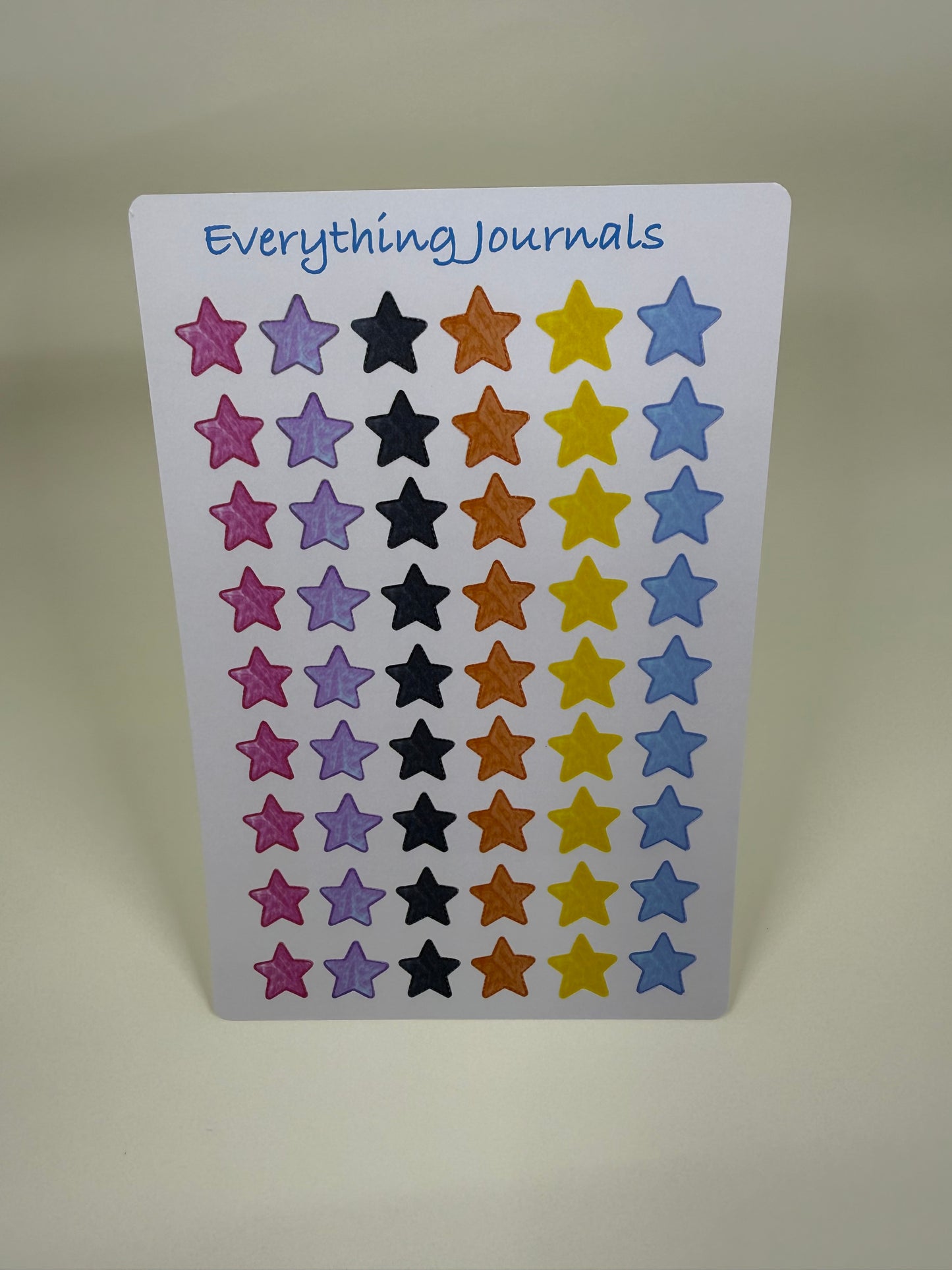 Star Sticker Sheet – Multicolor Uniform Size