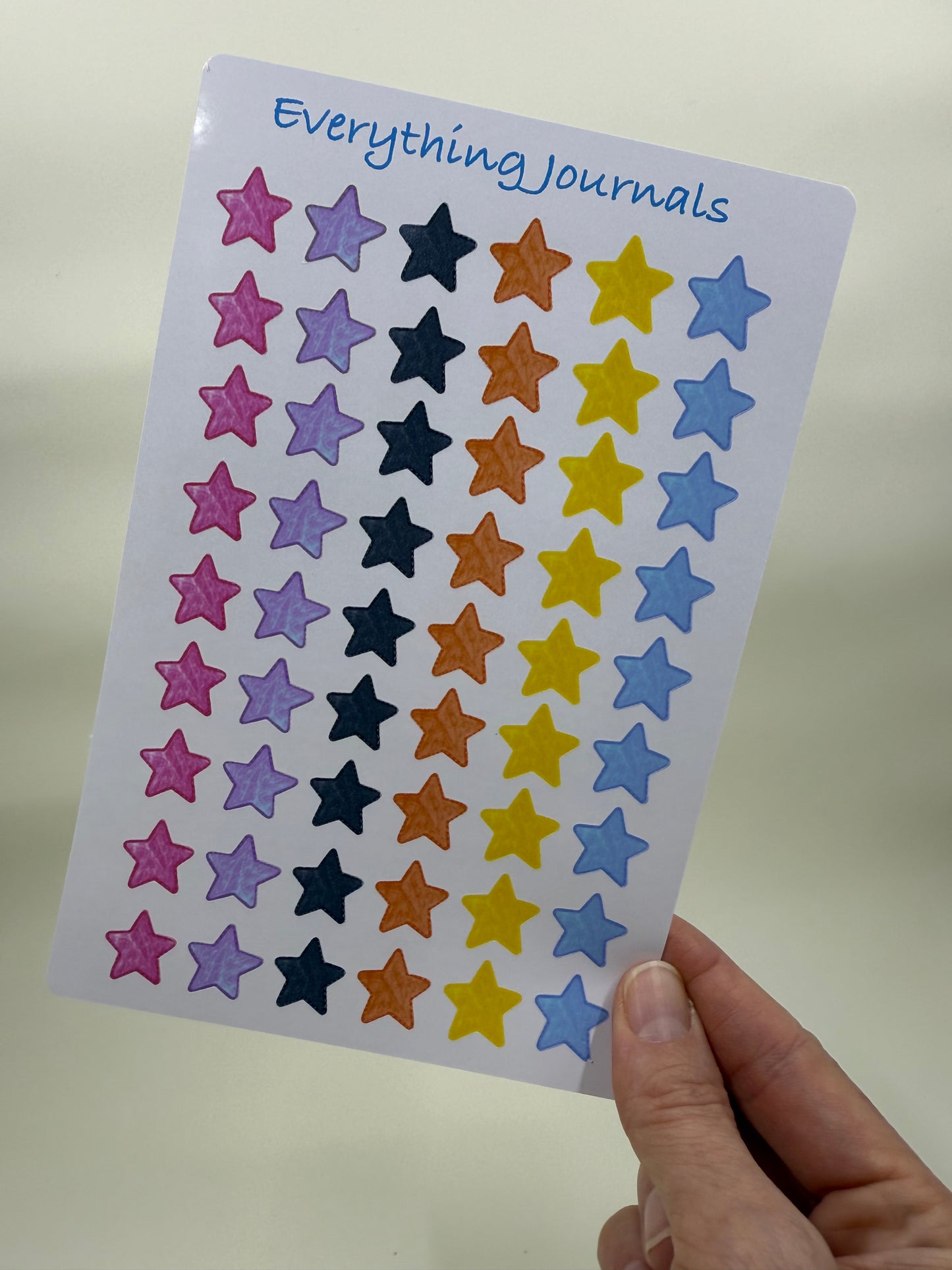 Star Sticker Sheet – Multicolor Uniform Size
