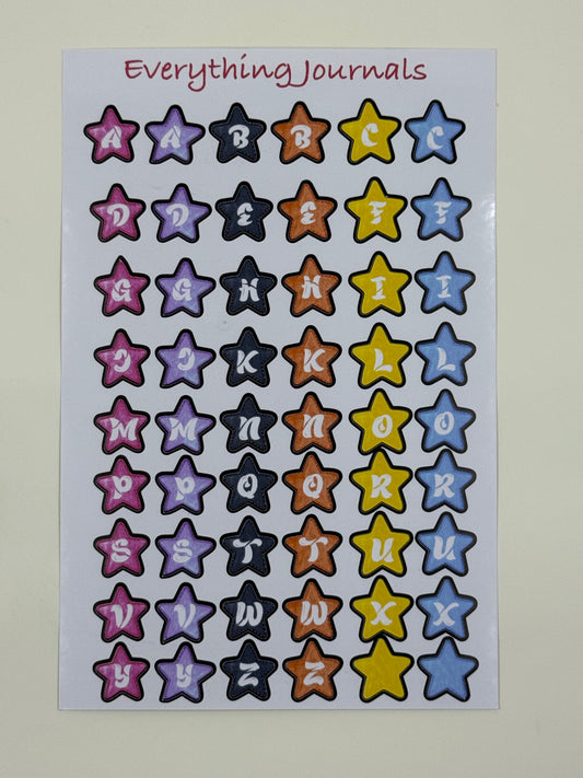 Star Alphabet Sticker Sheet