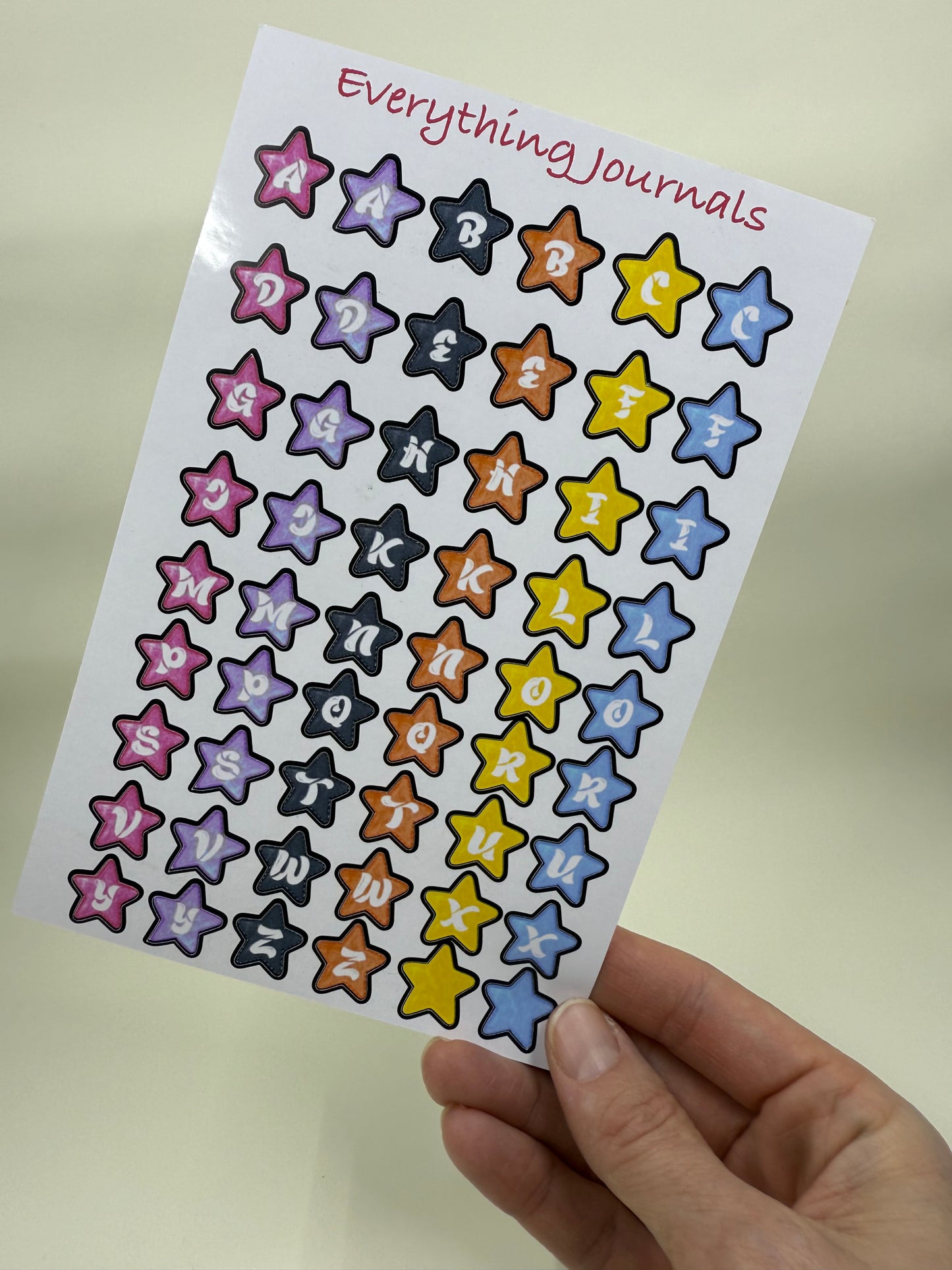 Star Alphabet Sticker Sheet