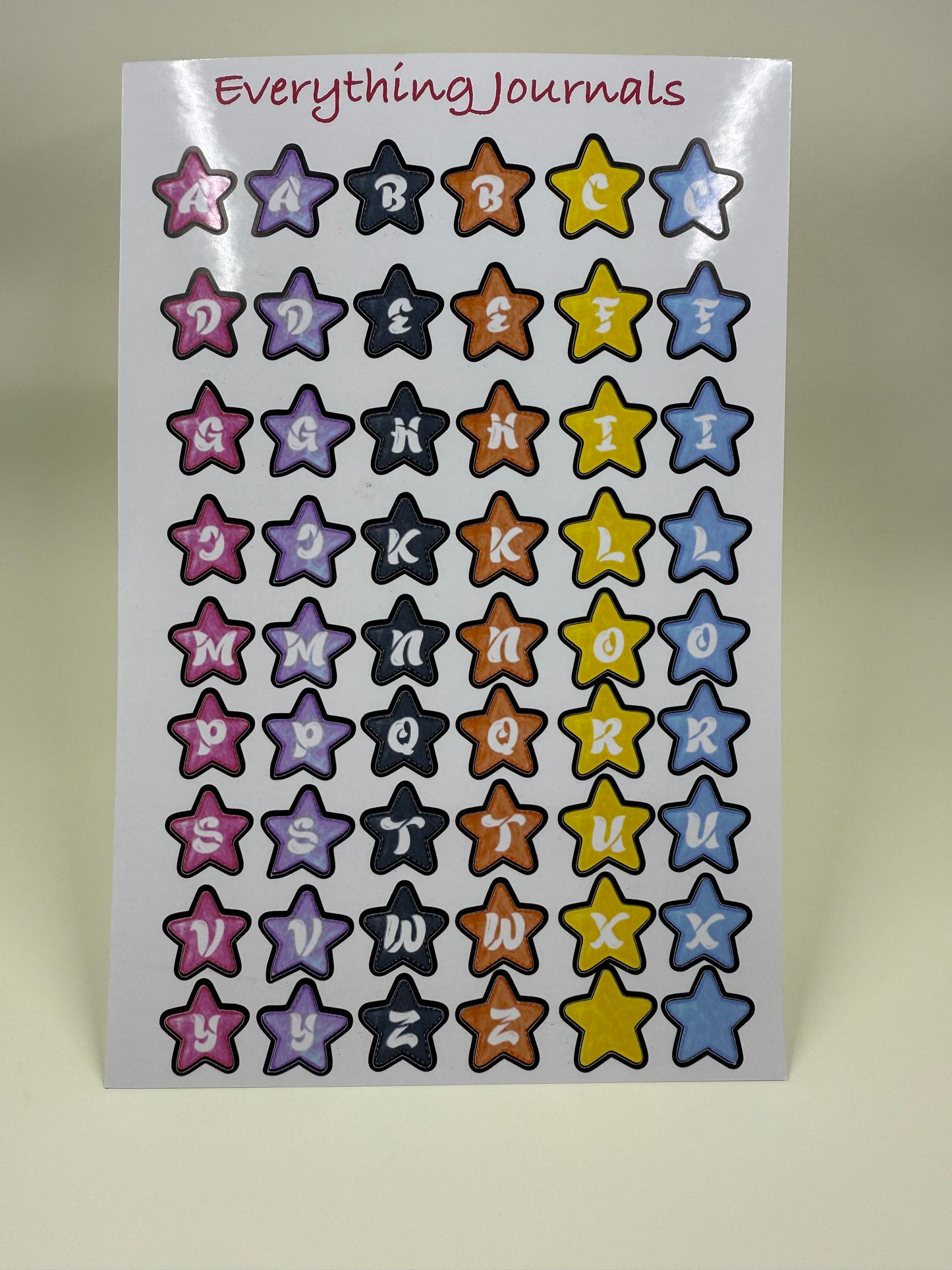 Star Alphabet Sticker Sheet