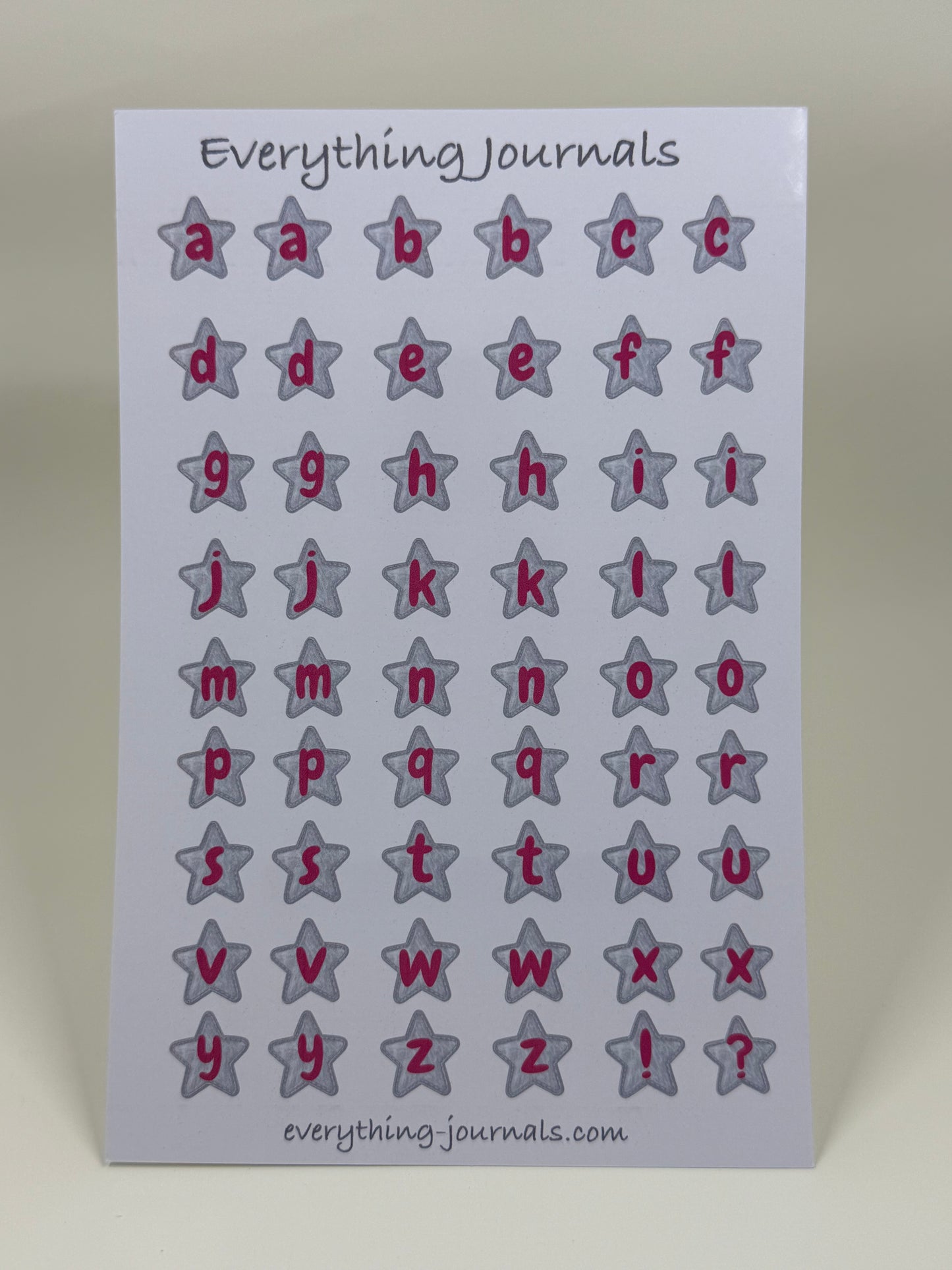 Star Iridescent Alphabet Sticker Sheet