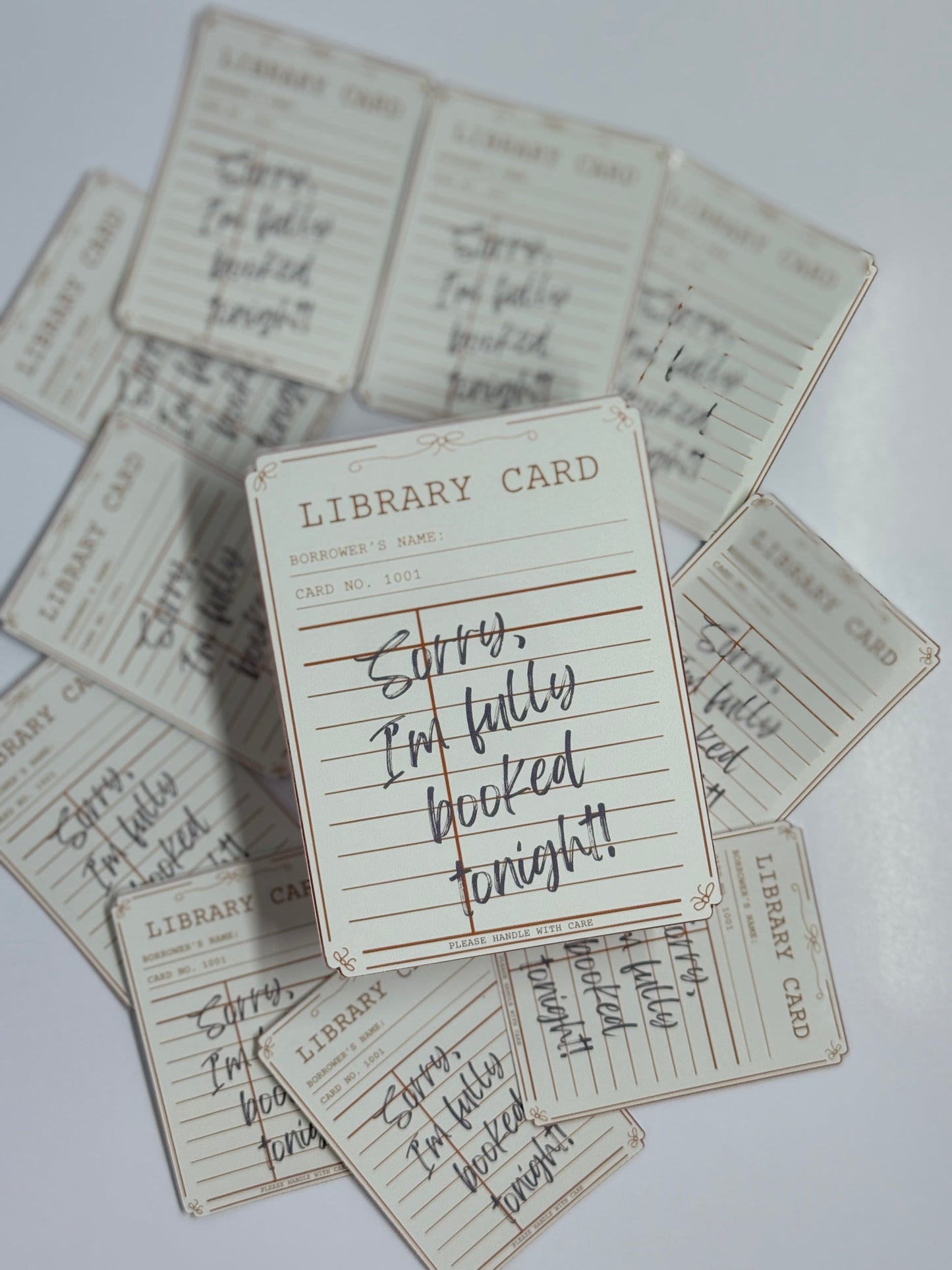 “Sorry, I’m Fully Booked Tonight” Library Card Sticker
