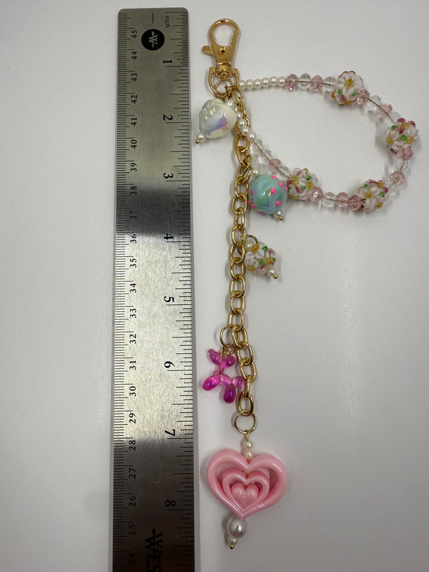 Pink Heartburst Garden Charm – Handmade