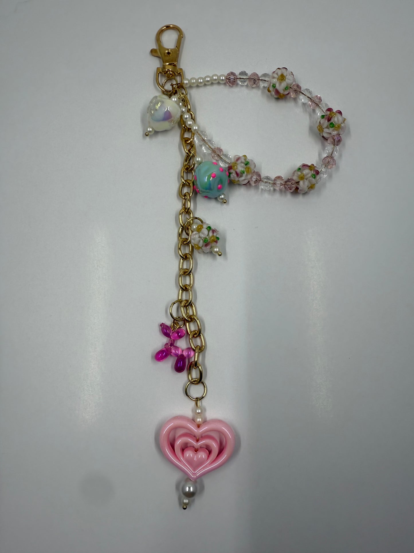 Pink Heartburst Garden Charm – Handmade