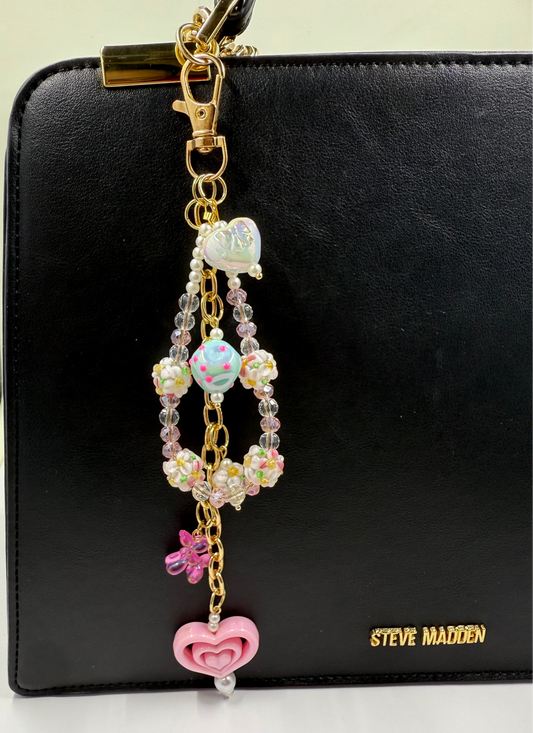 Pink Heartburst Garden Charm – Handmade