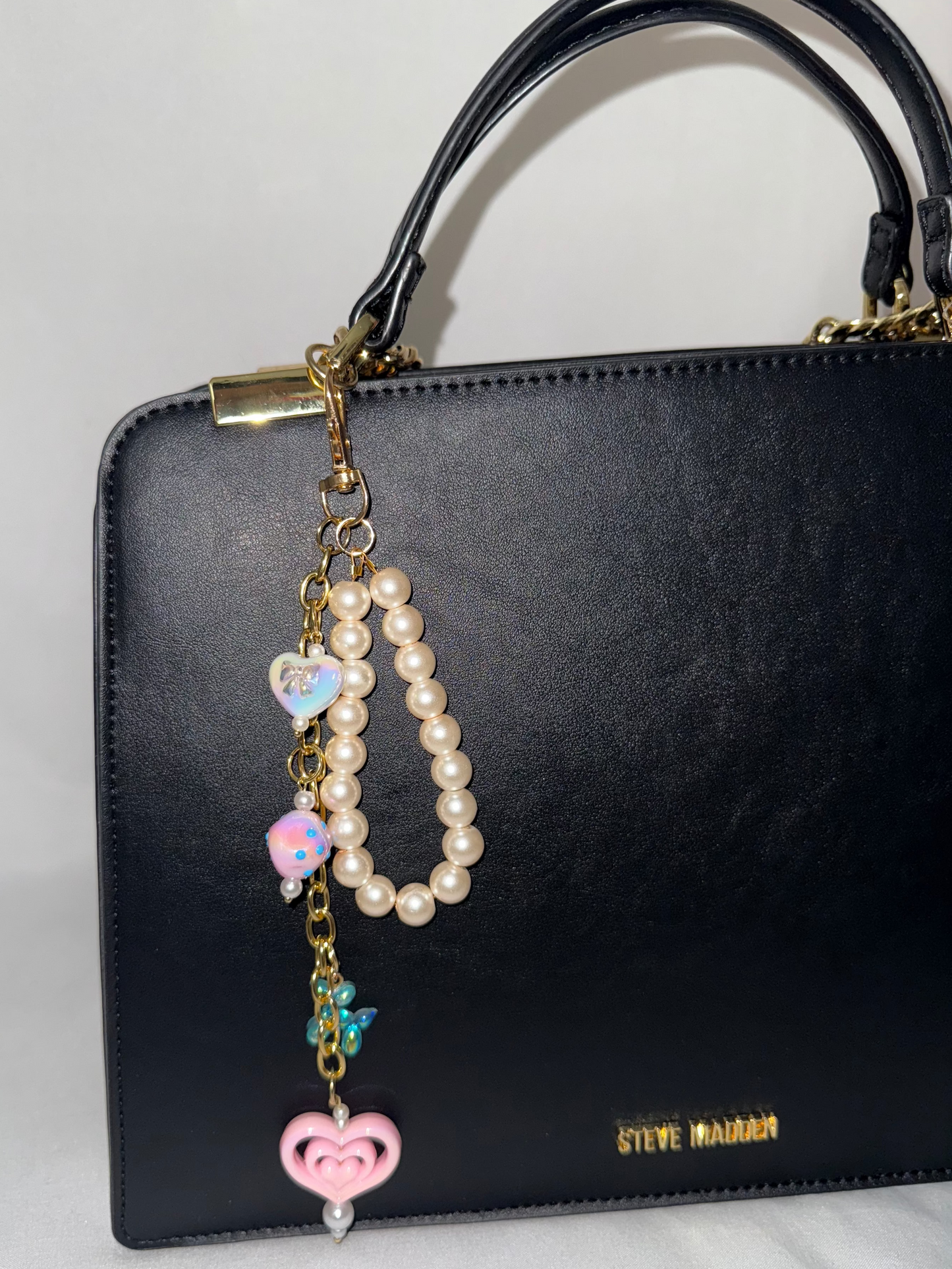 Sweet Pearl Heart Drop Charm – Handmade