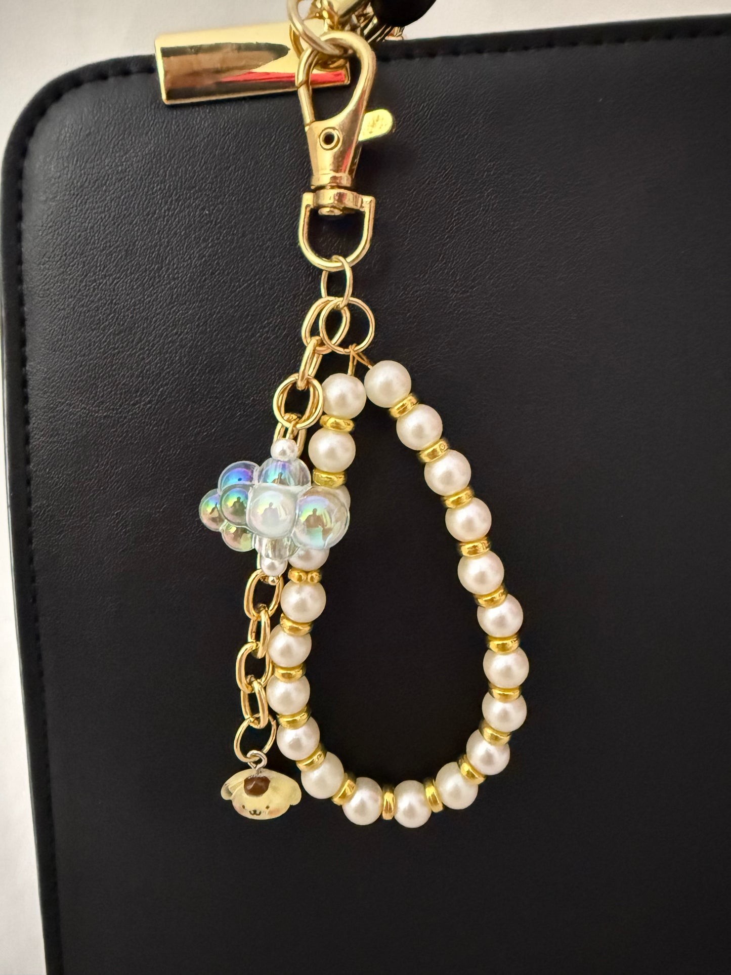 Golden Pearl Pup Charm – Sanrio Inspired - Handmade