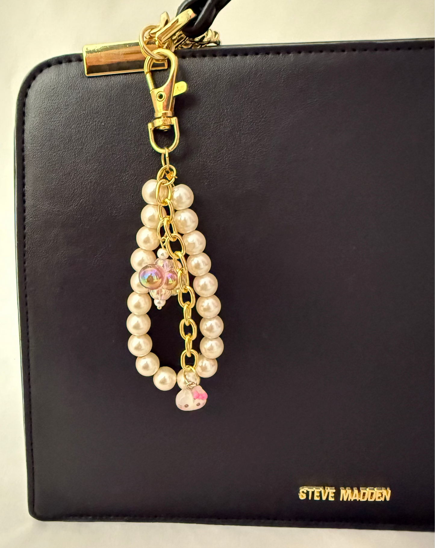 Pearl Blush Kitty Charm – Sanrio Inspired - Handmade