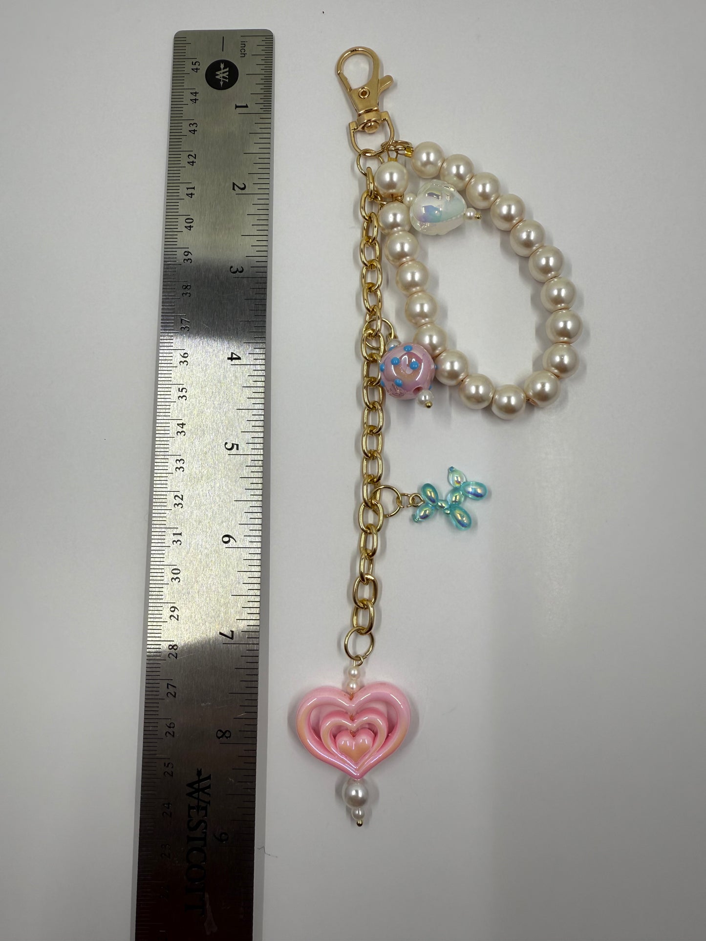 Sweet Pearl Heart Drop Charm – Handmade
