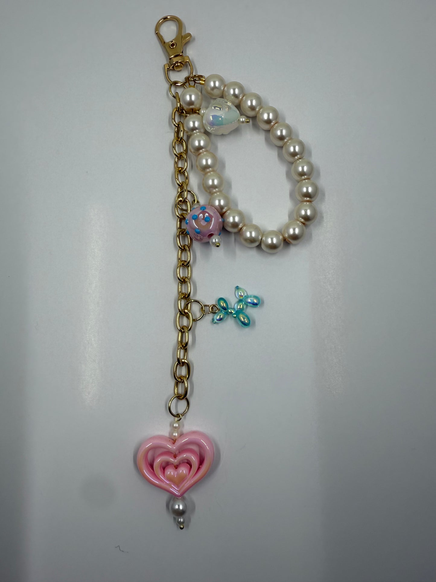 Sweet Pearl Heart Drop Charm – Handmade