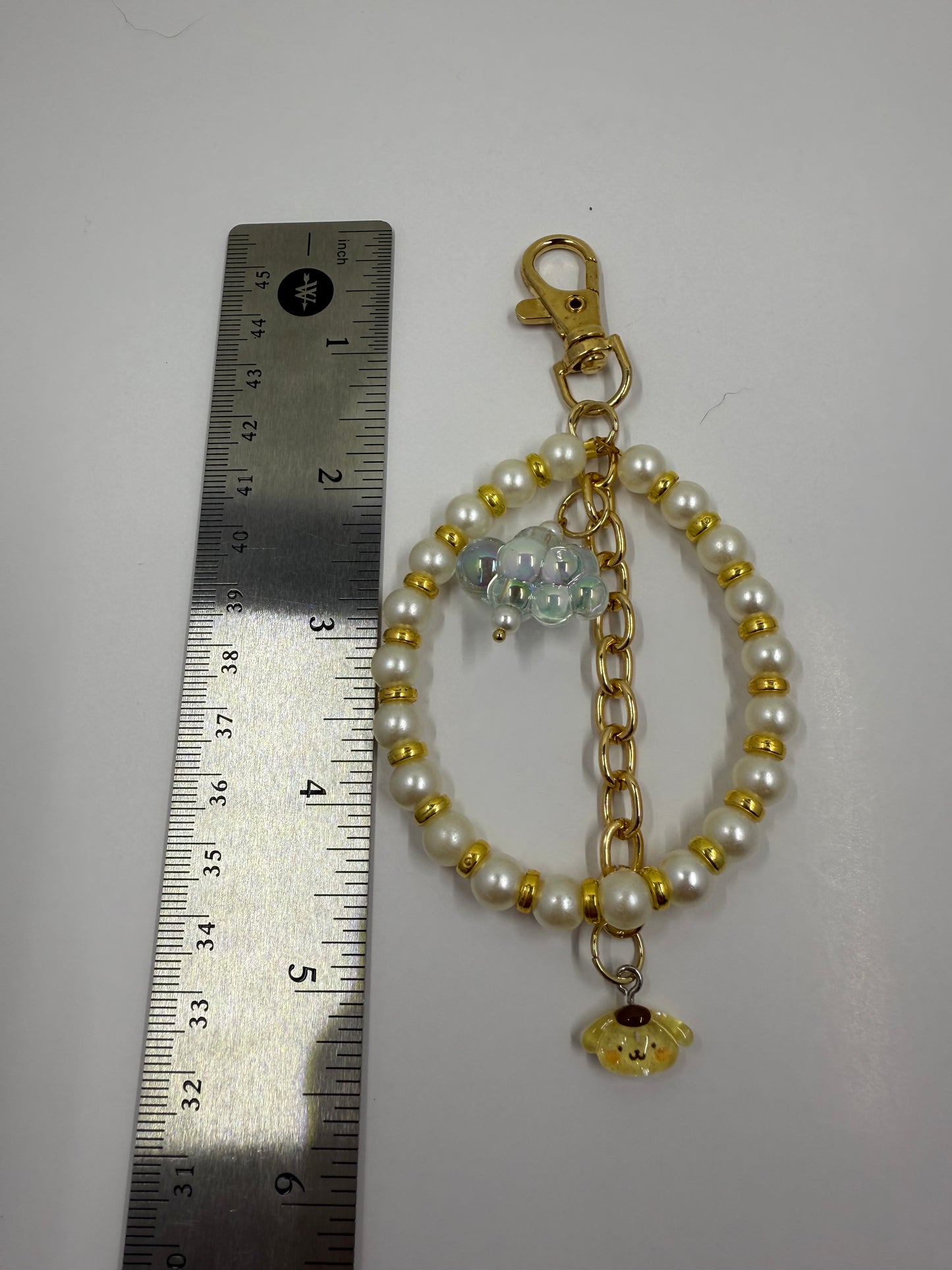 Golden Pearl Pup Charm – Sanrio Inspired - Handmade