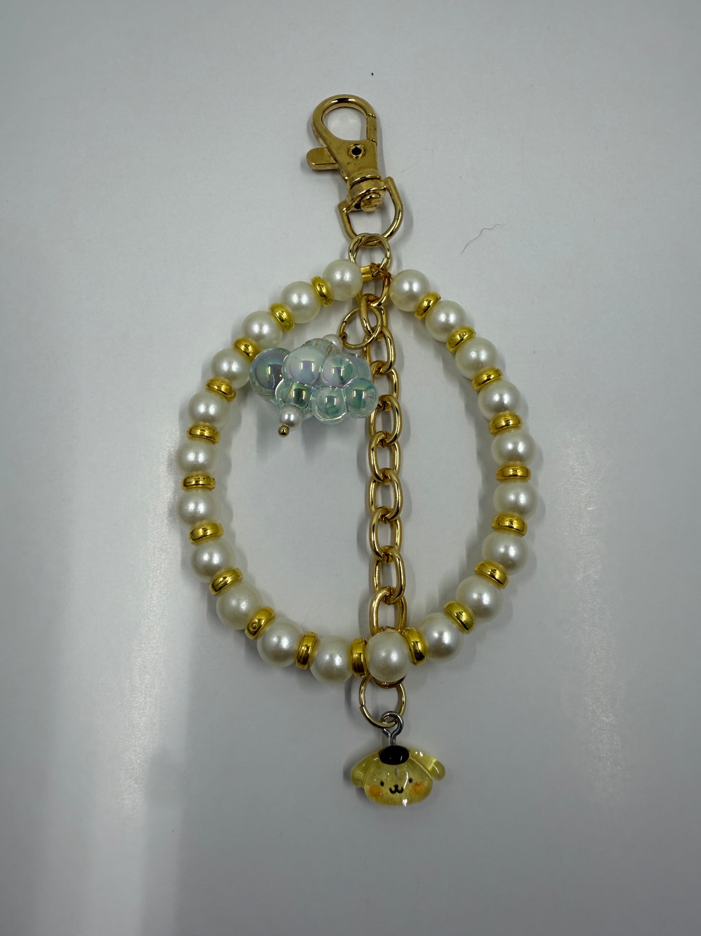 Golden Pearl Pup Charm – Sanrio Inspired - Handmade