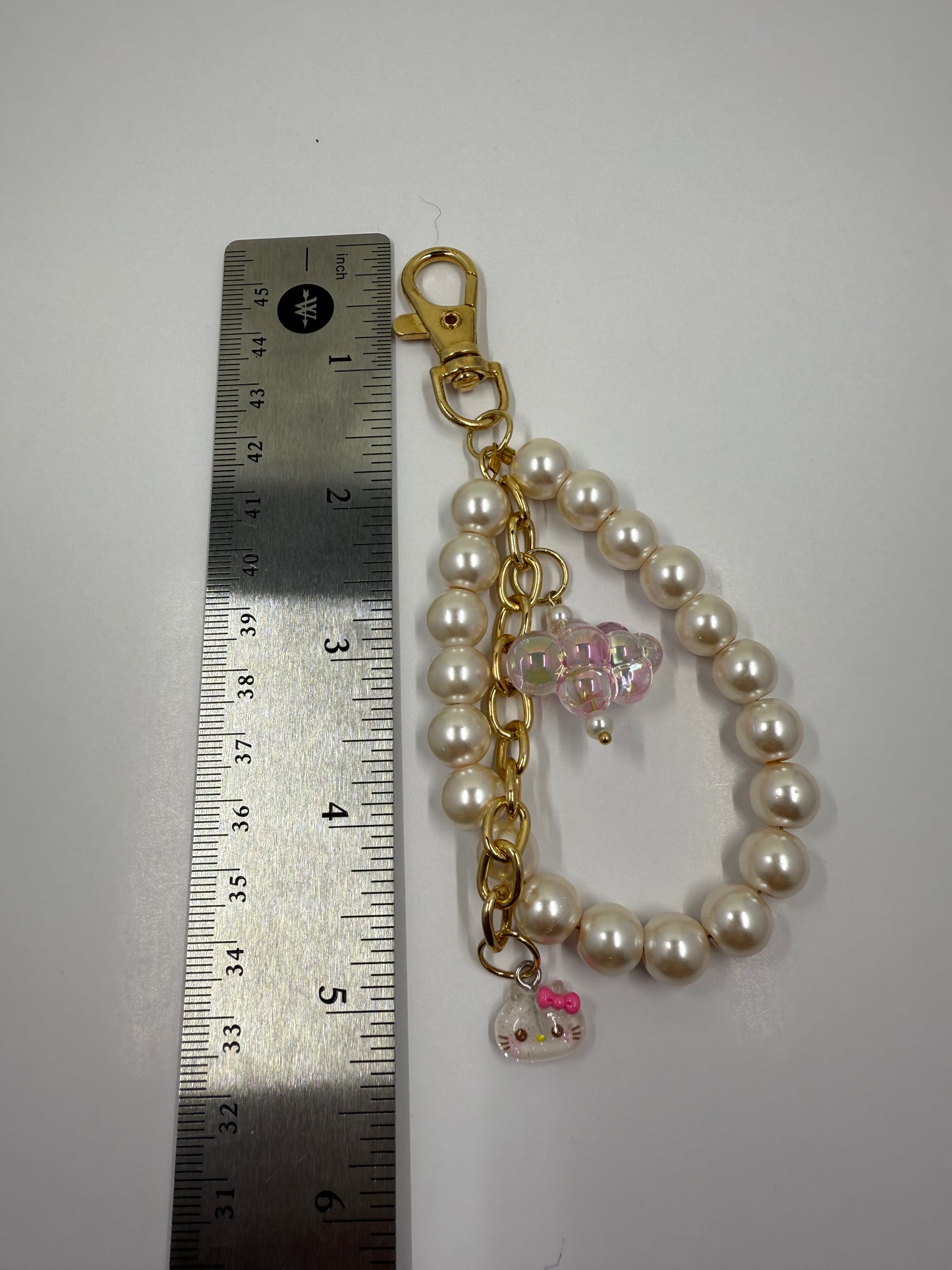 Pearl Blush Kitty Charm – Sanrio Inspired - Handmade