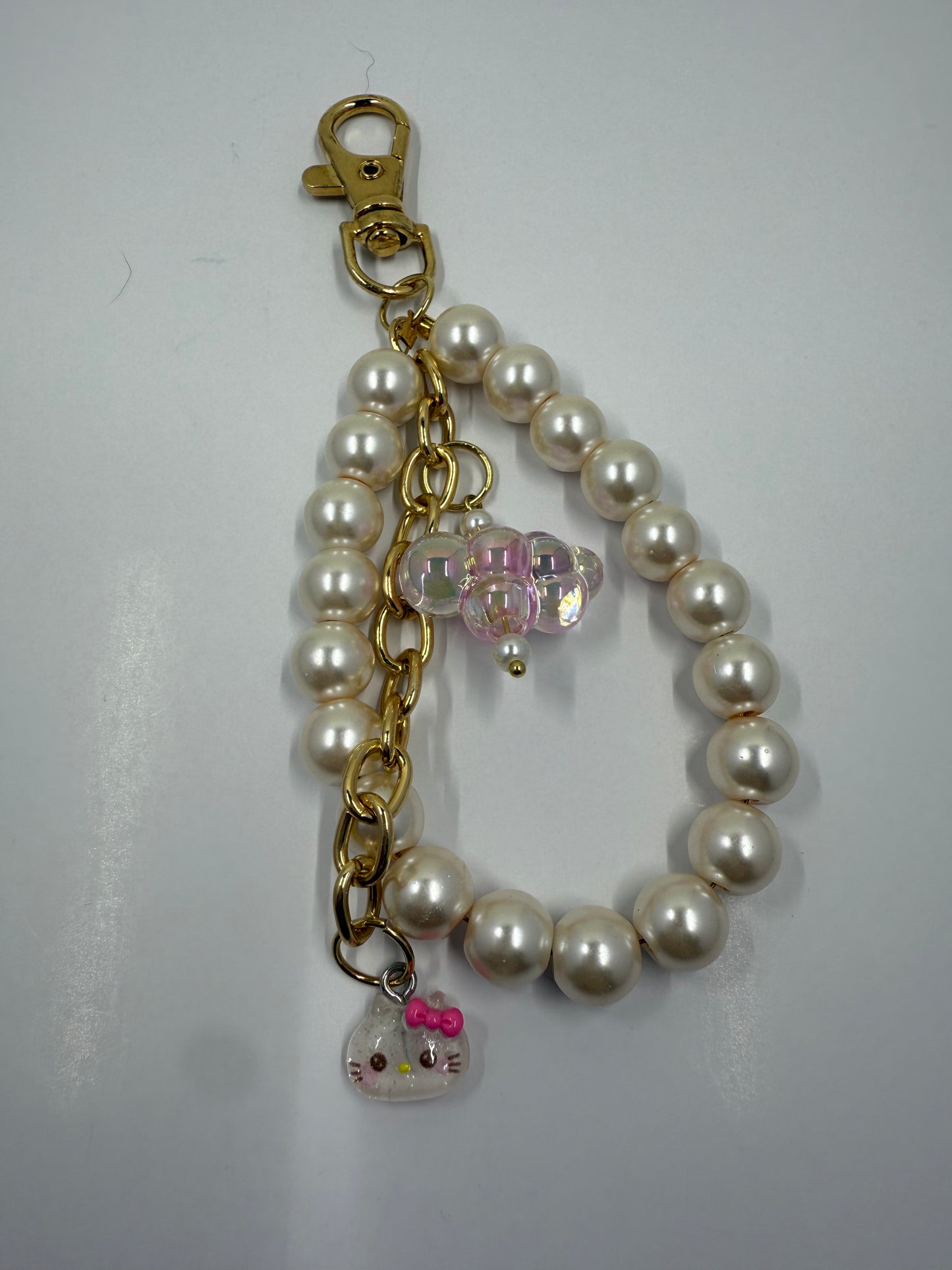 Pearl Blush Kitty Charm – Sanrio Inspired - Handmade