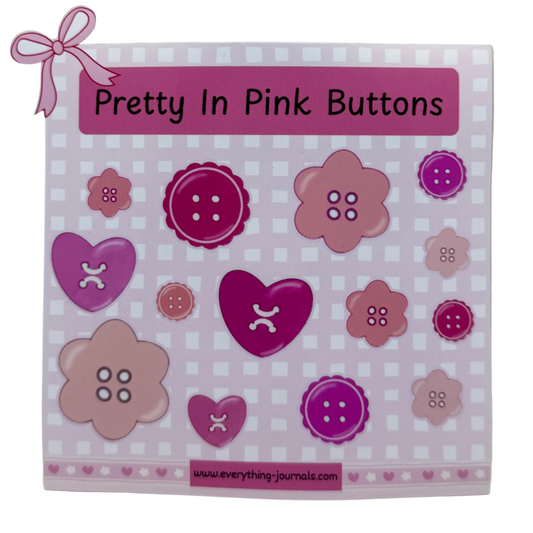 Pretty in Pink Buttons Sticker Sheet | Cute Pink Planner & Journal Stickers